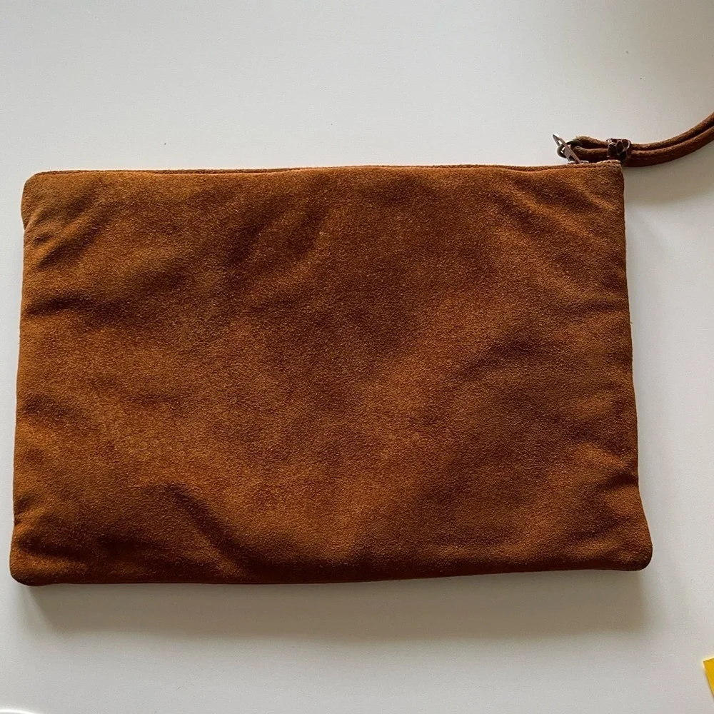 Vintage y2k designer Ruth Saltz suede clutch